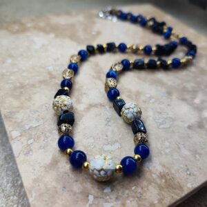 Lapis Lazuli ve Oniks Taşlı Bohem Kolye - Takı Mahzeni