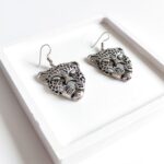 El Yapımı Leopar Desenli Otantik Vintage Bohem Küpe