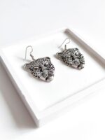 El Yapımı Leopar Desenli Otantik Vintage Bohem Küpe